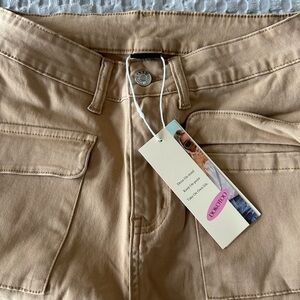 OXXOTO Women's Tan Wide Leg Pants
